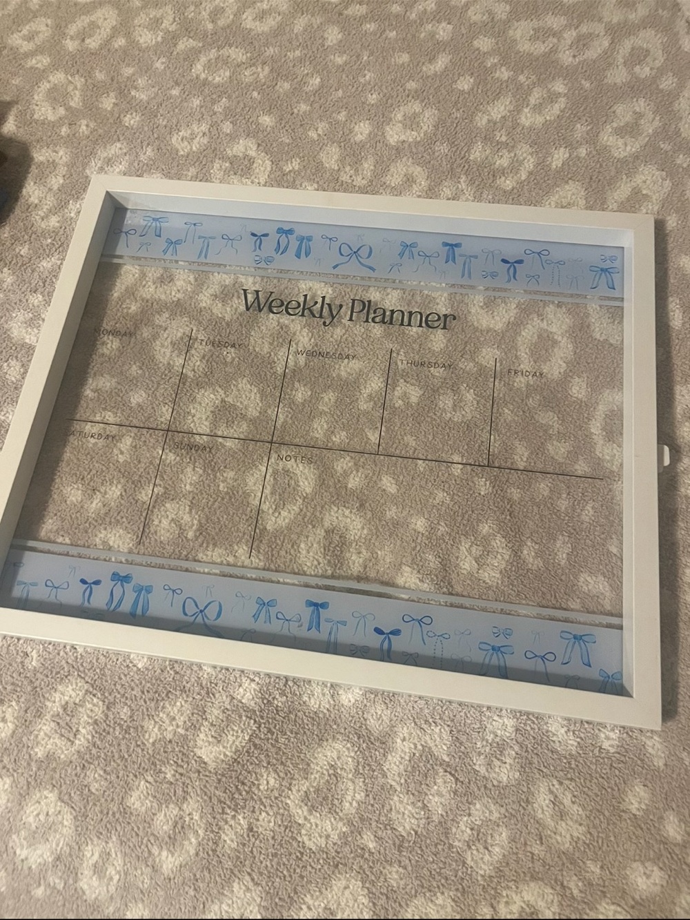 Marshalls White Weekly Planner with Blue Accent